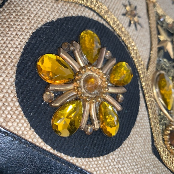 ENID COLLINS of Texas vintage Carriage Trade Purse Wood Jeweled Leather trim - Picture 10 of 12